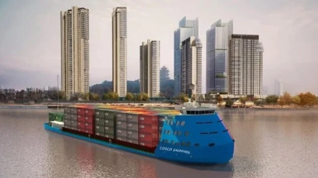 Battery-powered electric containership