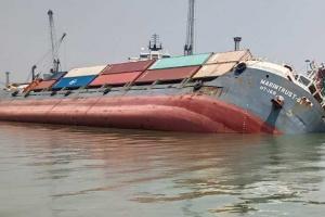 Bangladeshi cargo ship fell overboard