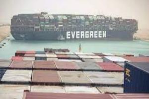 Container Ship blocked at Suez Canal